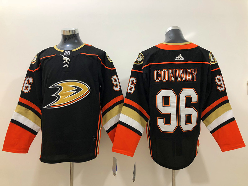 Men's Anaheim Ducks Charlie Conway #96 Black Home Breakaway Jersey